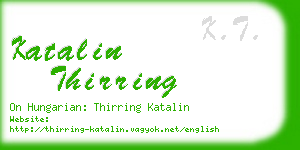 katalin thirring business card